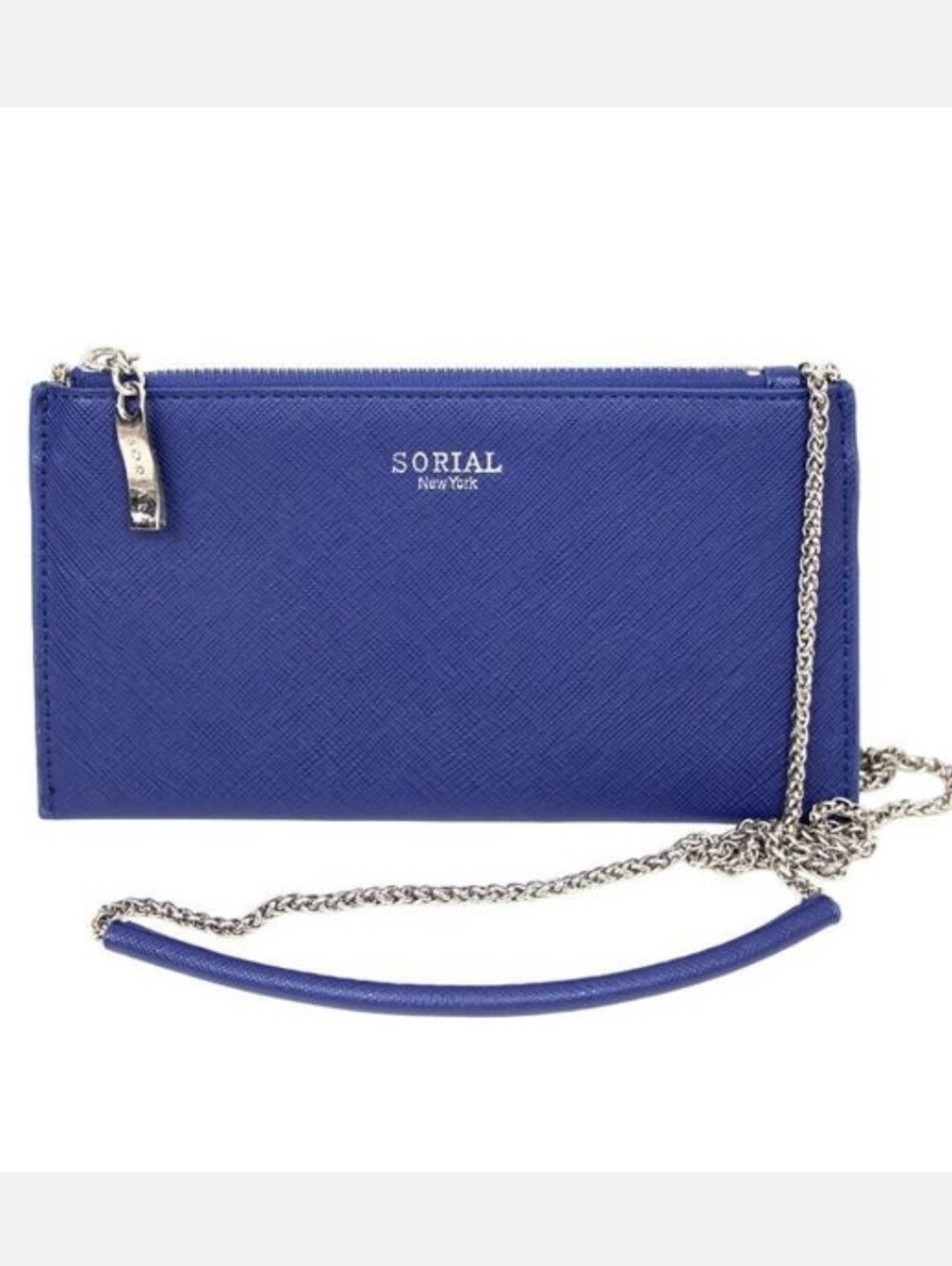 *🆕 Sorial New York Shoulder Crossbody Vegan Bag, Royal Blue, Silver Chain, NEW